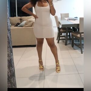 Elegant Cream Bodycon Dress